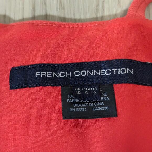 French connection size 6 spaghetti strap pink/salmon mini dress - Picture 4 of 5